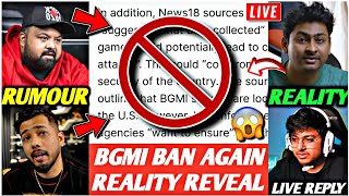 BGMI BAN News - REALITY🚫 KRAFTON Meeting with GOVT😱 Mortal, Dynamo, Scout, Lolzzz, Rega LIVE Reply 🔴