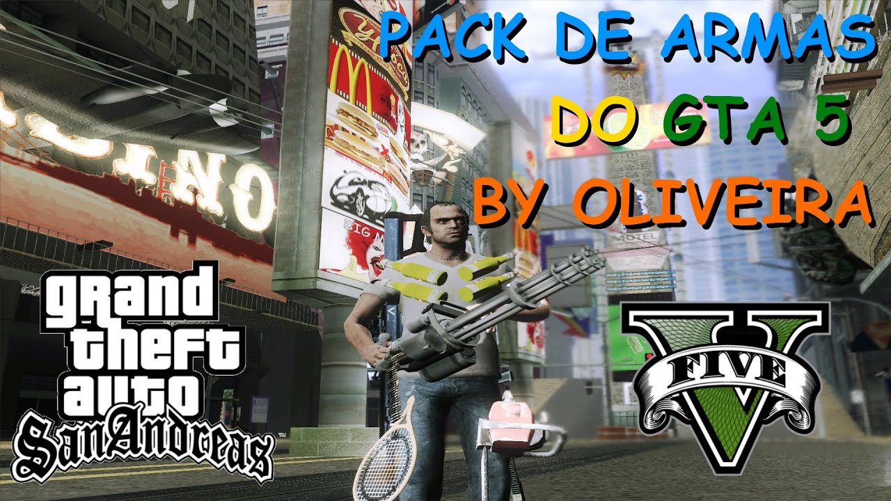 Mods GTA San Andreas: Pack de Armas do GTA 5