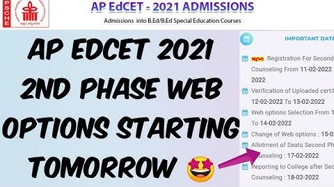 AP EDCET 2021 2nd  Phase Web options starting Tomorrow 🤩