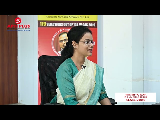 TANMITA KAR ROLL  - Rank 12 -  OAS 2020 - 21  Mock Interview-APTI PLUS class=