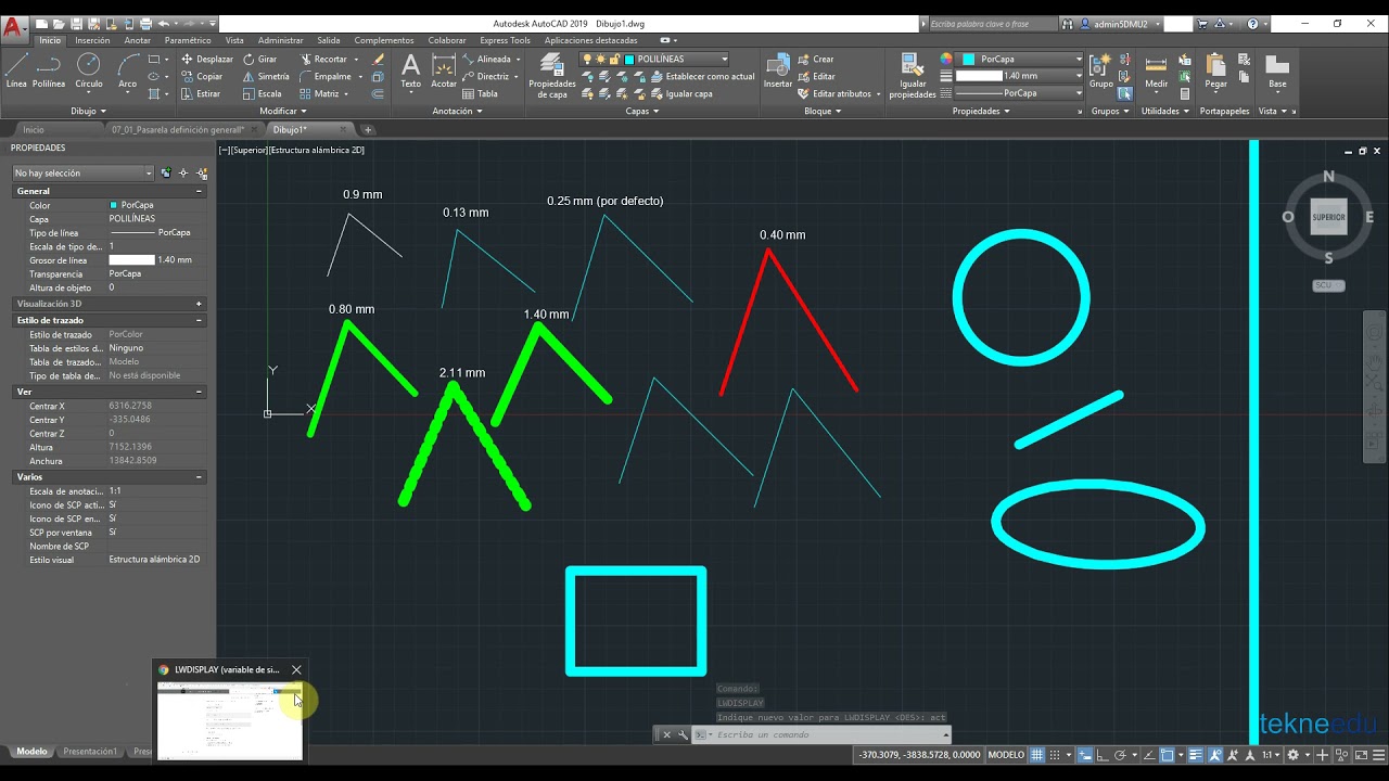Autocad Variables Curso AutoCAD desde cero - 07.07.2 Variables del sistema: LWDISPLAY ...