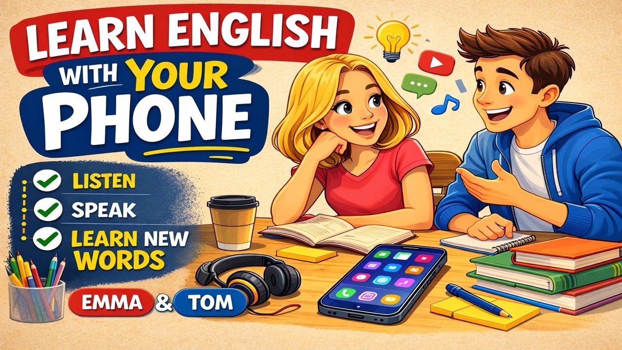 Learn English with Your Phone | Easy Daily English Conversation (Emma & Tom)