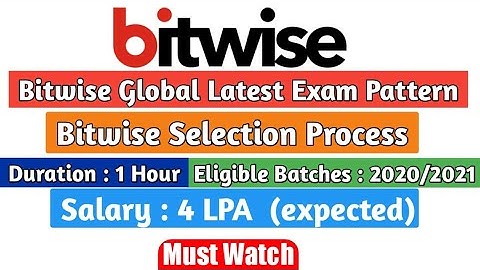 Bitwise Global Latest Test Pattern | Bitwise Recruitment Process 2021 | Smart Learning