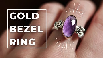 How to make a silver ring with GOLD BEZEL! Jewelry tutorial step-by-step