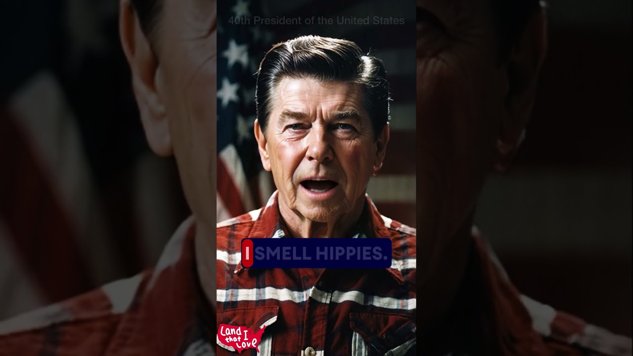 Ronald Reagan 🇺🇸 40th President - I SMELL HIPPIES! 🤣