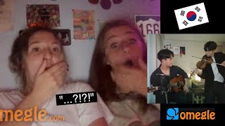 Two cute Korean guys doing a CRAZY performance! (Omegle singing)
