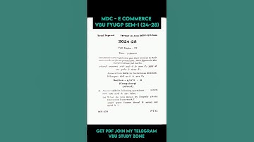 MDC - E COMMERCE PYQs |  VBU FYUGP SEMESTER 1 (24-28) #pyq2025 #vbupyq