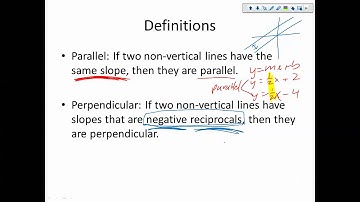 Alg Chapter 4.5.1: Defining Parallel and Perpendicular Lines