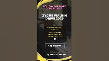 Zycus Walkin Drive for Product Technical Analyst | ZYCUS WALKIN DRIVE 2023