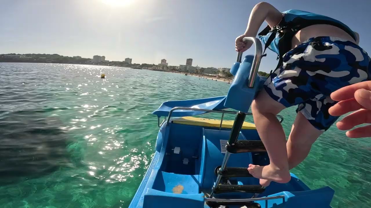 boat with slide into the sea