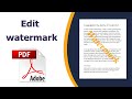 How to edit a Watermark in a PDF using adobe acrobat pro dc