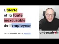 Lalerte et la faute inexcusable de lemployeur  civ2 16 novembre 2023 n 2210357