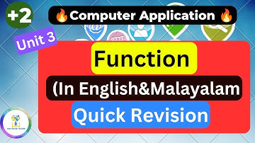 💥CA Chapter 3💥Function|Quick Revision| English & Malayalam |Plus Two|2023|