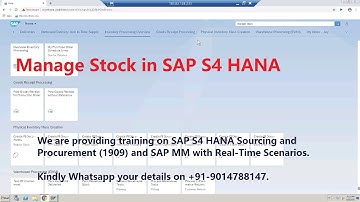 Manage Stock in SAP S4 HANA (Fiori)