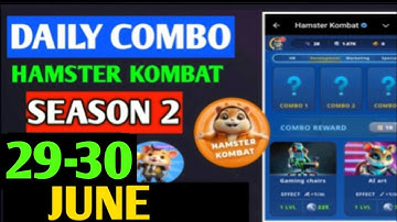 HAMSTER KOMBAT GAMEDEV DAILY COMBO | HAMSTER KOMBAT DAILY COMBO | 29-30 JUNE HAMSTER DAILY COMBO