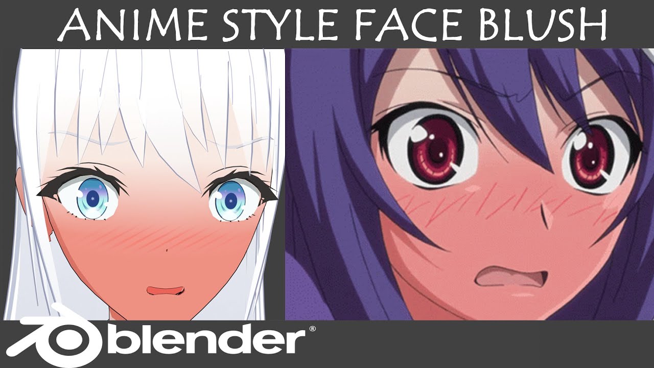 How to make Anime style face blush in Blender - YouTube