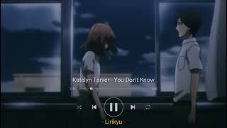 Katelyn Tarver - You Don't Know (Lyrics Terjemahan Indonesia) 'Let Me Just Give Up'