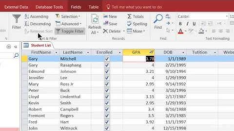 Microsoft Access 2016 Master Class: Beginner to Advanced : Basic Table Sorting and Filtering
