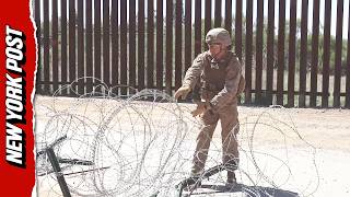 Watch US Marines Reinforce Border Wall in Arizona