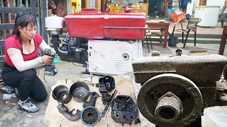 Repair Complete Restoration of Diesel Engines Severely Damaged | Thanh Mechanical Girl