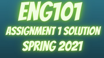 ENG101 Assignment 1 Solution Spring 2021 | ENG101 Assignment 1 Solution 2021 | Online 4u