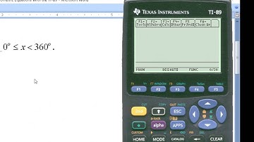 Solving Trigonometric Equations With The TI-89