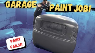 FINALLY Painting  the 1953 GMC Truck and Mistakes were made!!  Garage Paint Job