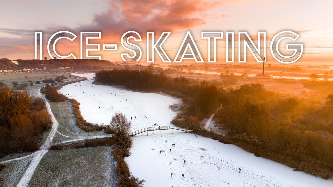Ice Skating in the Netherlands | Wageningen | Cinematic drone video 4K