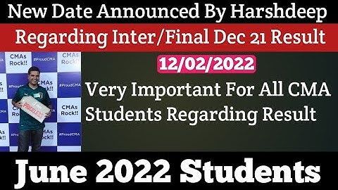 New Date Announced By Harshdeep Deshpande Sir Regarding Inter/Final Dec 2021 Result | Kci