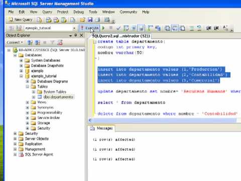 ejemplos queries en sql server 2008 - YouTube