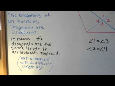 Video: Trapecijā diagonāles ir vienādas?