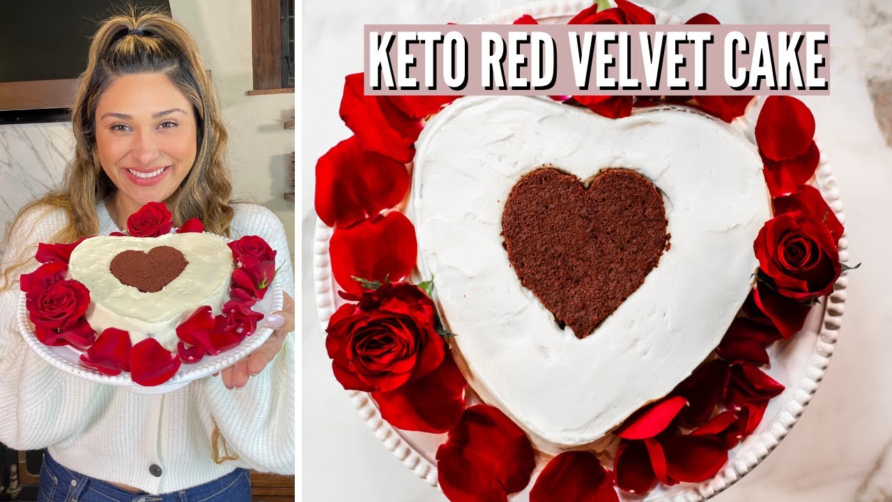 KETO VALENTINES DAY DESSERT! How to Make Keto Red Velvet Cake! Only 2
