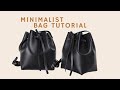 Minimalist leather bucket bag