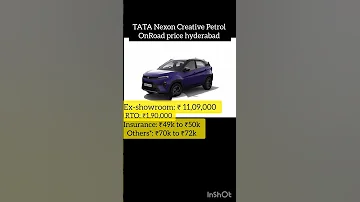Tata Nexon Creative Petrol on road price hyderabad #tatanexon #tatapunch #onroadprice #hyderabad