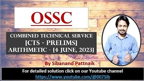 OSSC CTS 2023 MATH | OSSC Combined Technical Services Exam | OSSC CTSRE 2023 | OSSC CTS MATH