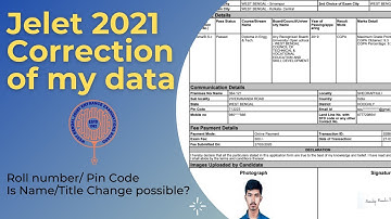 How do I correct the data given by me during application JELET-2021? Correction of details JELET