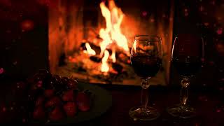 Romantic Music for Love Night❤️Crackling Fireplace & Love Making Music 3 Hours, Wine and Chill Music screenshot 4