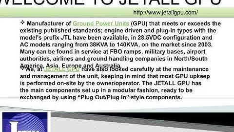 Aviation Ground Support Equipment  JETALL GPU