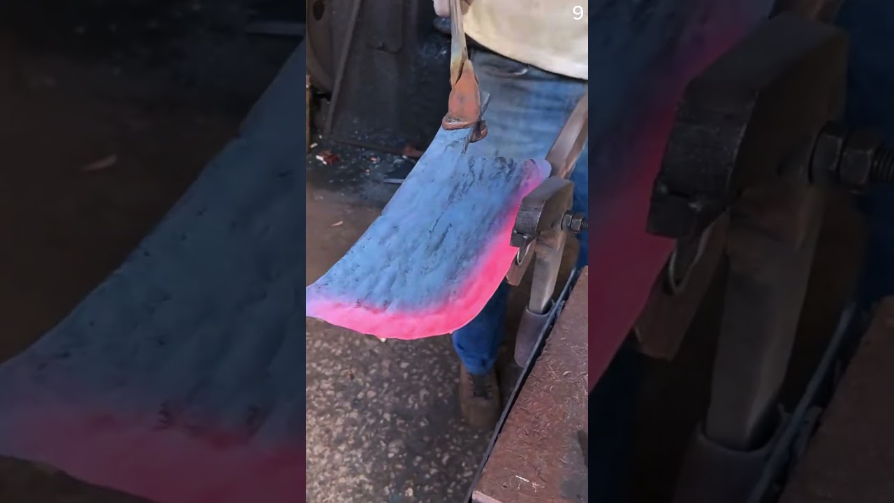 Proses pemotongan ujung besi dengan alat sederhana 