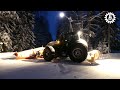 Snow clearing - Valtra T254 with front , sideplow and grader blade Winter 2021