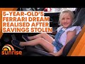 Little girl's Ferrari dream realised after heartless thief steals her savings | 7NEWS