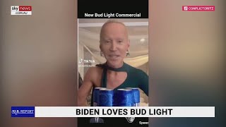 AI-generated Dylan Mulvaney as Joe Biden sips a Bud Light