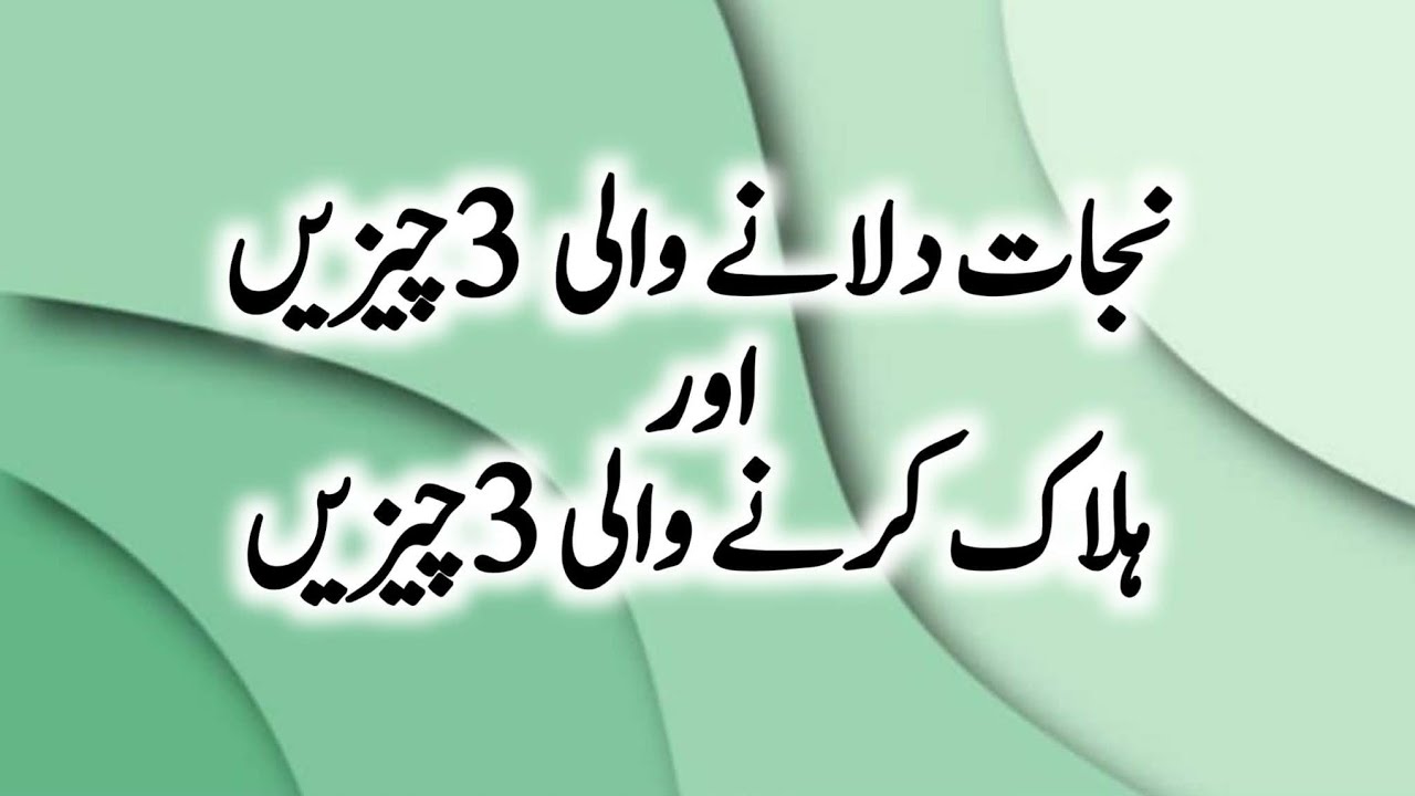 Najat dilane wali aur Halak kane wali teen teen Aadatein || Hadees || w19education videos 