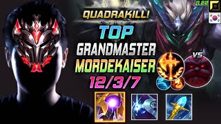 GrandMaster Mordekaiser TOP vs Ornn - 천상계 장인 탑 모데카이저 템트리 룬 균열 정복자 モルデカイザー Мордекайзер - KR 11.22