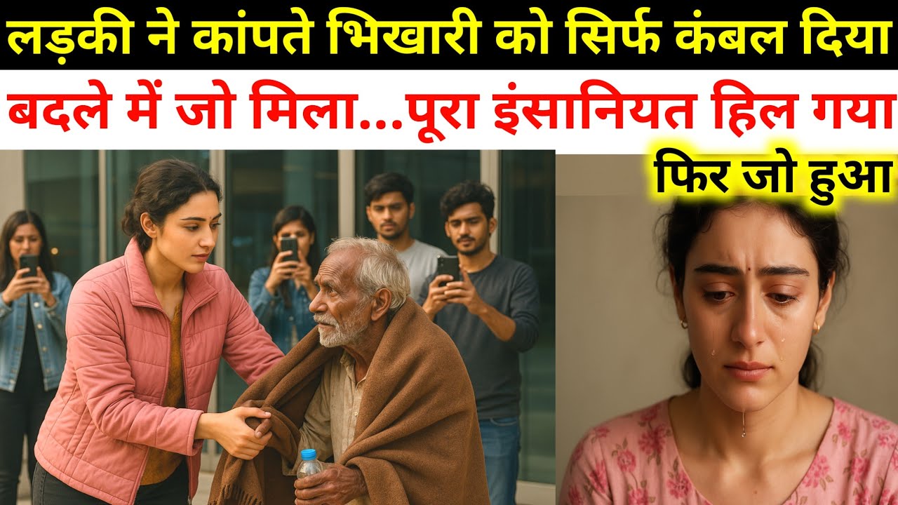 गरीब लड़की ने कांपते भिखारी को सिर्फ कंबल दिया, बदले में जो मिला इंसानियत हिल गया | #story - YouTube