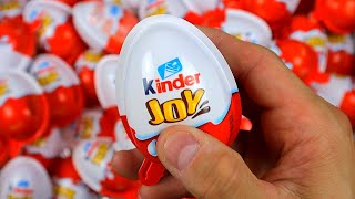 100 New Colored Glitter Kinder Joy Surprise Toys Opening A Lot Of Kinder Joy Candy Asmr