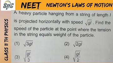 A heavy particle hanging from a string of length l is projected horizontally with speed root gl . Fi