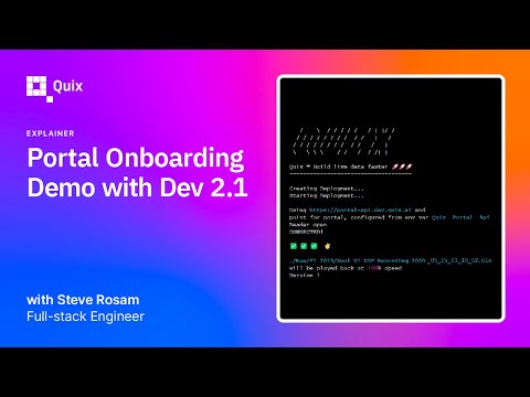 Portal Onboarding Demo with Dev 2.1