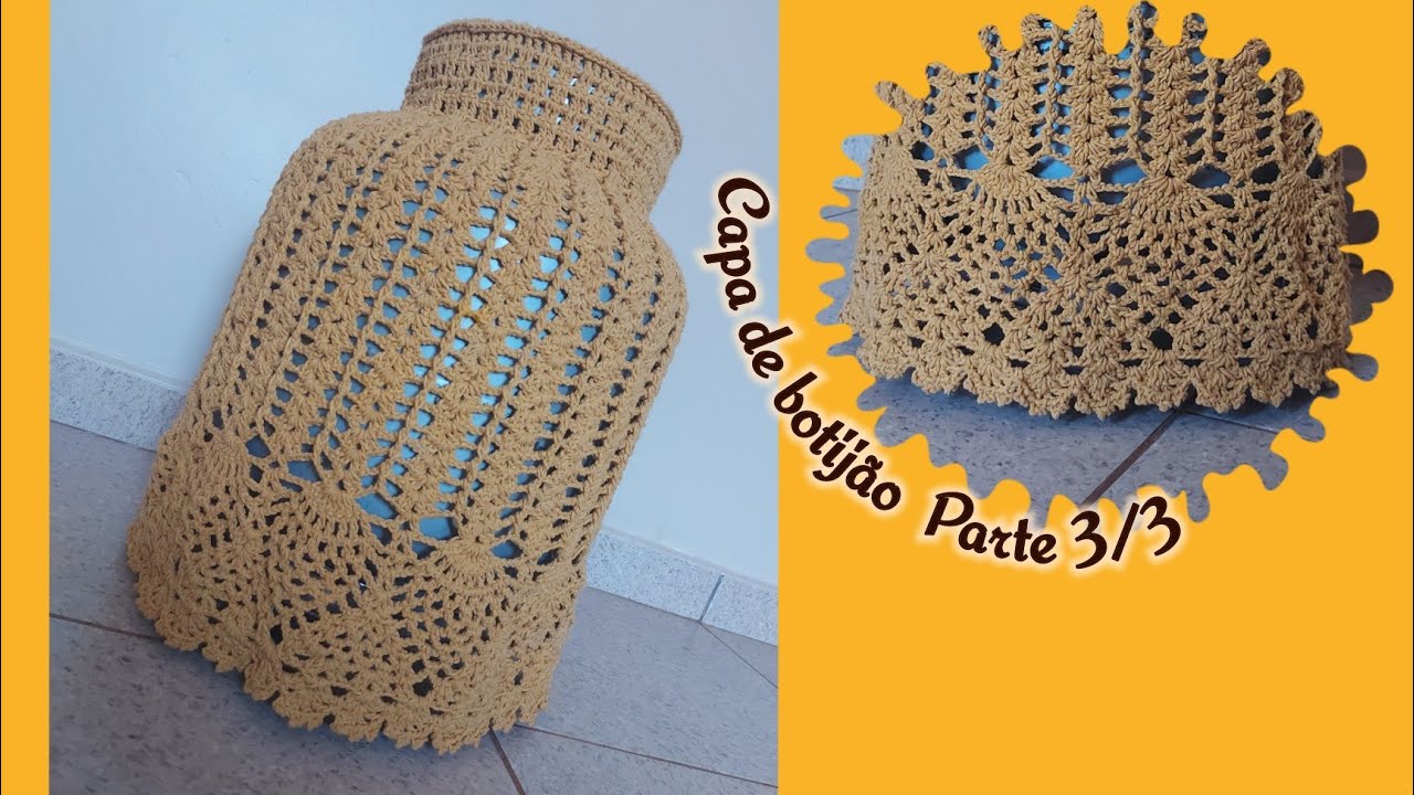 Capa de botijão de gás com motivo abacaxi ( Parte 3 )