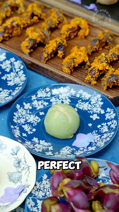 Strange flowers processed into snacks